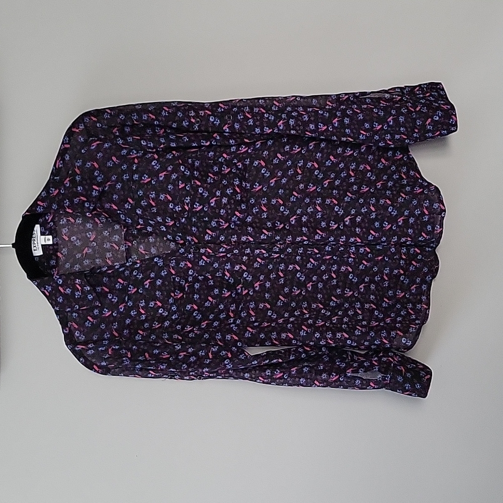Express Portofino Shirt bird pattern size xs